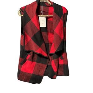 Design Vogues Buffalo Plaid Double Breasted Vest-XL